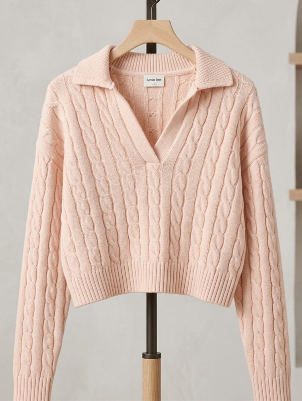 Aritzia Sunday Best Lottie Sweater in Soft Pink Size Small